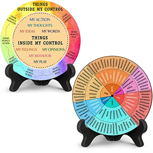 2 Stück Dinge I Can Control Therapie Büro Schreibtisch Dekor mit schwarzer Unterseite, beruhigendes Rad, psychische Gesundheit, Dekoration für Zuhause, Beratung, Damen und Herren (klassisch) von Eaasty