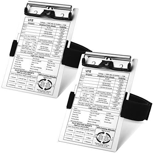 Eaasty 2er-Set Pilot-Kniebrett, Vfr Luftfahrt-Kniebrett, Aluminium, Piloten-Schreibtafel, Notizblock, Klemmbrett mit Stifthalter, Kniebretter mit elastischem Band für fliegende Schreibzubehör von Eaasty
