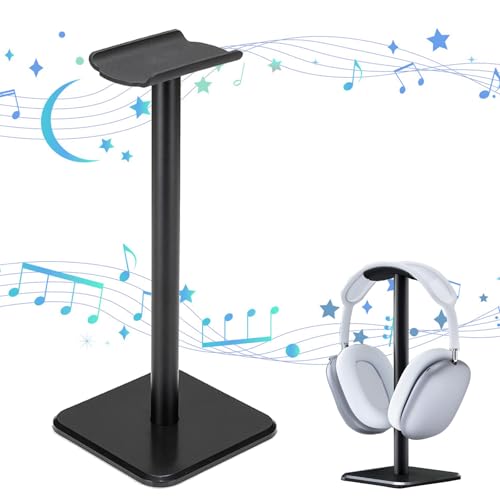 Eabdice Aluminiumlegierung Headset-Rack, Gaming-Headset-Halter, Abnehmbare Kopfhörer Ständer, für Over Ear Kopfhörer und Gaming Kopfhörer(Schwarz) von Eabdice