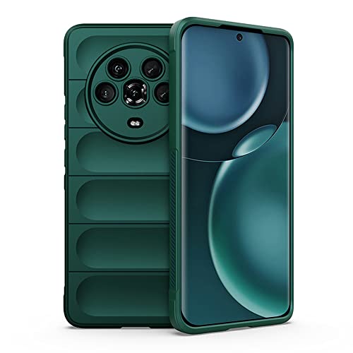 Eabhulie Honor Magic 4 Pro Hülle, Flexibel TPU Gummi Griff Stoßdämpfende Fallschutz Schutzhülle für Honor Magic 4 Pro Grün von Eabhulie