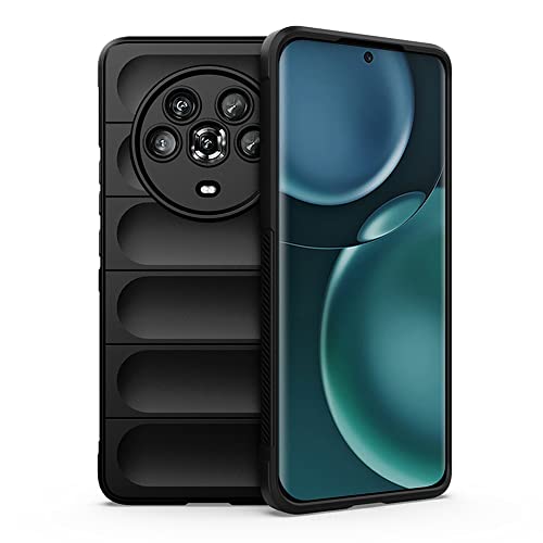 Eabhulie Honor Magic 4 Pro Hülle, Flexibel TPU Gummi Griff Stoßdämpfende Fallschutz Schutzhülle für Honor Magic 4 Pro Schwarz von Eabhulie