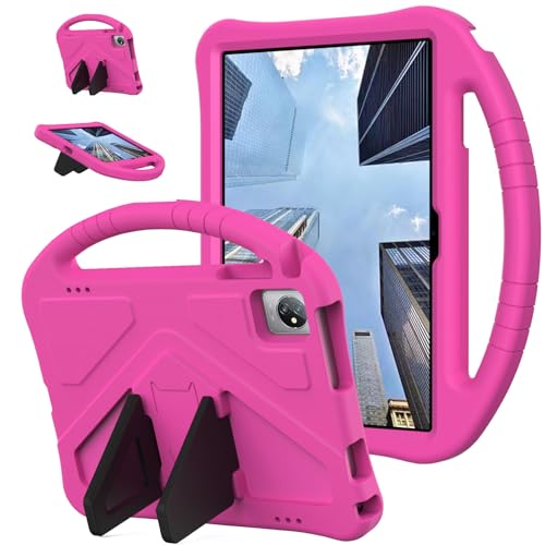 Eabhulie Kinder Hülle für Oscal Pad 60 /Blackview Tab 8 WiFi/Tab 8/Tab 70 WiFi/Tab 7 10,1 inch, Eva Leichte Stoßfeste Fallschutz Faltbarem Ständer, Kids Griff Schutzhülle Rosa von Eabhulie