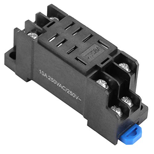 DTF08A, 8 Stifte Power Relay Base Socket, Premium-Kunststoffmaterial, Kompatibel mit JQX-13F LY2N-J HH62P-Relais für die Installation des Schienentyps von Eacam