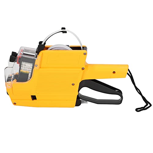 Eacam Preisschild -Waffe, 10 Ziffern 2 Linien Labeller -Marker, mit Tintenrad für das Büroeinzelhandel (Gelb) von Eacam