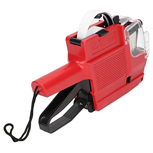Eacam Preisschild -Waffe, 10 Ziffern 2 Linien Labeller -Marker, mit Tintenrad für das Büroeinzelhandel (Rot) von Eacam