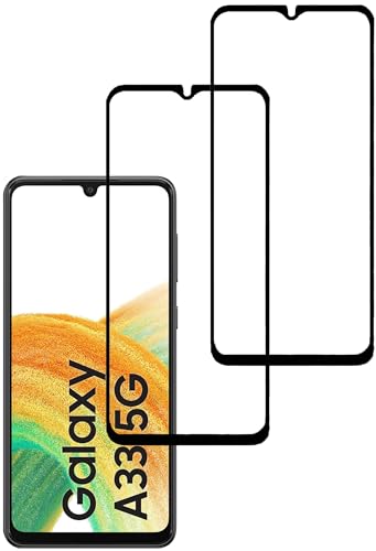 Eachy Kompatibel für Samsung Galaxy A33 5G (SM-A336) Schutzfolie, [2 Stück] Vollständige Abdeckung Ultra-klar Displayschutzfolie für Samsung Galaxy A33 5G Temperglas Folie 6.4 Zoll-Schwarz von Eachy
