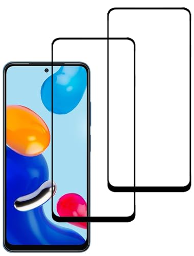 Eachy Kompatibel für Xiaomi Redmi Note 11 Schutzfolie, [2 Stück] Vollständige Abdeckung Ultra-klar Displayschutzfolie für Xiaomi Redmi Note 11 Temperglass Folie 6.43 Zoll-Schwarz(0,33 mm) von Eachy