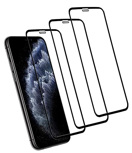Eachy Kompatibler iPhone X/iPhone XS/iPhone 11 Pro Temperglass Schutzfolie,[3 Stück] Ultra-klar Displayschutzfolie für iPhone X/iPhone XS/iPhone 11 Pro Folie 5,8 Zoll-Schwarz (0,33 mm) von Eachy