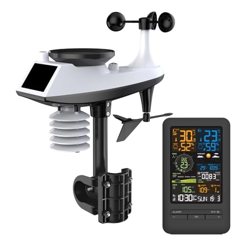 Wetterstation Mit Windmesser Und Regenmesser, Wetterstation Wlan, Wifi Internet Funk Wetterstation Mit AußEnsensor, Regenmesser, Wettervorhersage,Windmesser, Farbdisplay Wetterstation Mit Windmesser Und Regenmesser, Wetterstation Wlan, Wifi Internet Funk Wetterstation Mit AußEnsensor, Regenmesser, Wettervorhersage,Windmesser, Farbdisplay von EagerMinds