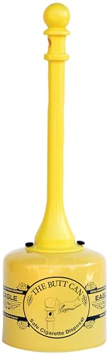 Eagle 1205 verzinktem Poly Rohr Zigarette Butt Köcher, 5 Liter Kapazität, 12" OD x 40" H, gelb, 1 von Eagle