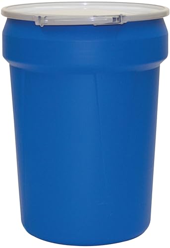 Eagle 1601MB Blue High Density Polyethylene Lab Pack Drum with Metal Lever-lock Lid, 30 gallon Capacity, 28.5" Height, 21.25" Diameter von Eagle