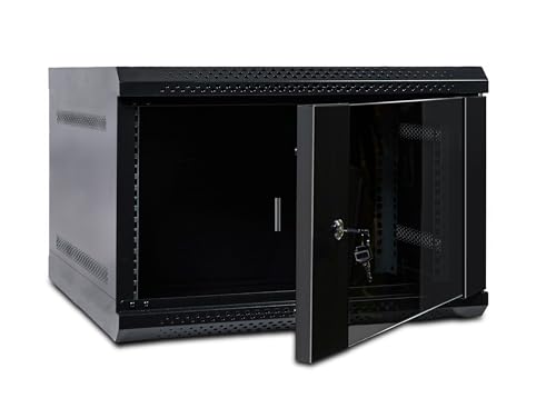 Eagle 48,3 cm Wandmontage, Daten-, Server- und Audio-Verstärkerschränke, Glastür mit Schloss, vollständig montiert für Netzwerke in Wohnungen, Büros, Geschäften, 6U, 590 mm tief Eagle 48,3 cm Wandmontage, Daten-, Server- und Audio-Verstärkerschränke, Glastür mit Schloss, vollständig montiert für Netzwerke in Wohnungen, Büros, Geschäften, 6U, 590 mm tief von Eagle