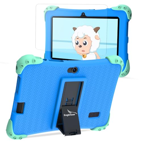 Neue 7 Zoll Tablet Hülle für Kinder Stoßfeste Leichte kindersichere Case mit Ständer Silikon Kindgerechte Hülle für EagleSoar 7'' Tablet (Blau) von EagleSoar