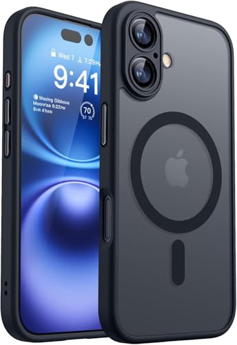 Eagool Schutzhülle für iPhone 16, 15,5 cm, magnetisch, MagSafe-kompatibel, verbesserter 360°-Kameraschutz, [4,2 m Falltest in Militärqualität], stoßfest, ultradünn, durchscheinend, matt, harte von Eagool