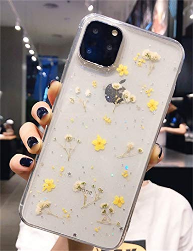 Ealetim Glitzer Case Kompatibel mit iPhone 12/12 Pro Hülle,Ultra dünn weich Silikon Immerwährende Blume Kristall Stoßfest Handyhülle weichem TPU-Stoßfänger Marmor Cover Schutzhülle Transparent von Ealetim