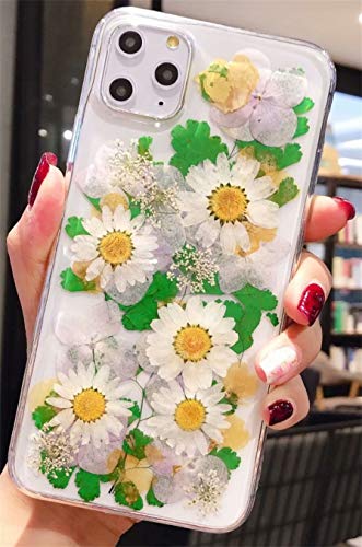 Ealetim Glitzer Case Kompatibel mit iPhone 6/6S Hülle, Ultra dünn weich Silikon Gepresste Getrocknete Blumen Kristall Gel Stoßfest Handyhülle mit weichem Stoßfänger Cover Schutzhülle Transparent von Ealetim