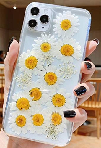 Ealetim Glitzer Case Kompatibel mit iPhone 7 Plus/8 Plus, Ultra dünn weich Silikon Gepresste Getrocknete Blumen Kristall Gel Stoßfest Handyhülle mit weichem Stoßfänger Cover Schutzhülle Transparent von Ealetim