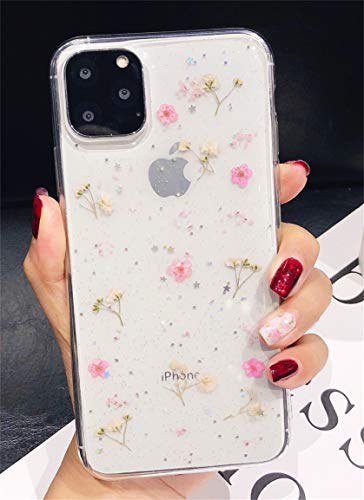 Ealetim Glitzer Case Kompatibel mit iPhone SE (2020)/7/8 Hülle,Ultra dünn weich Silikon Immerwährende Blume Kristall Stoßfest Handyhülle weichem TPU-Stoßfänger Marmor Cover Schutzhülle Transparent von Ealetim