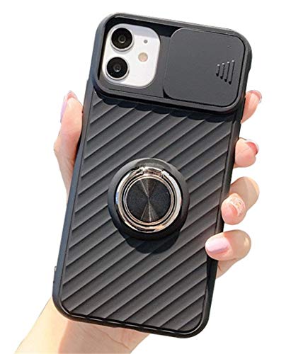 Ealetim Slide Kameraschutz Hülle für iPhone XR Ultra Dünn Handyhülle, TPU Bumper Schutzhülle mit 360 Grad für Ring Ständer Magnetische Metallplatte Autohalterung Fingerhalter Schale Case Cover von Ealetim