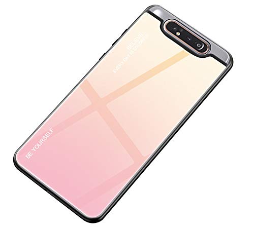 Ealetim hülle für Samsung Galaxy A80 Hülle - Gradient 9H Handyhülle mit dualer Rückseite - Kratzresistentes Stoßabsorbierender Flexibler Rahmen TPU Bumper Schutzhülle für Galaxy A90 von Ealetim