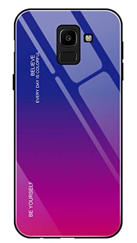 Ealetim hülle für Samsung Galaxy J6 2018 Hülle - Gradient 9H Handyhülle mit dualer Rückseite - Kratzresistentes Stoßabsorbierender Flexibler Rahmen Bumper Schutzhülle für Galaxy J6 2018 von Ealetim