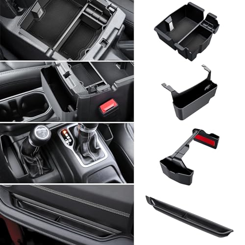 Eamplest Mittelkonsolen-Organizer für Jeep Wrangler JL JLU 4XE und Gladiator JT Zubehör Schaltung Seitenablage Organizer, hängende Armlehnen-Aufbewahrungsbox, 4 Stück von Eamplest