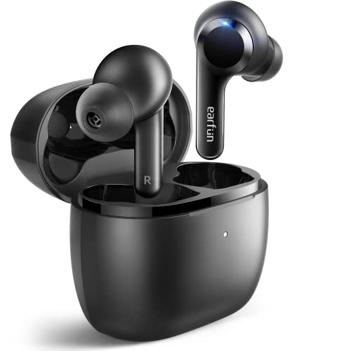 EarFun Air Bluetooth Kopfhörer, In Ear Kopfhörer Kabellos mit 4 Mics Geräuschabschirmung, Stereo-Bass, Lautstärkeregler, 35 Std. Akku, Touch-Bedienung, IPX7, Wireless Charging von EarFun