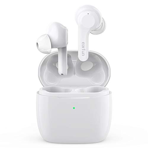 EarFun Bluetooth Kopfhörer, Air In Ear Kopfhörer Bluetooth mit 4 Mics Geräuschabschirmung, Stereo-Bass, Lautstärkeregler, In-Ear-Erkennung, 35 Std. Akku, Touch-Bedienung, IPX7, Wireless Charging von EarFun