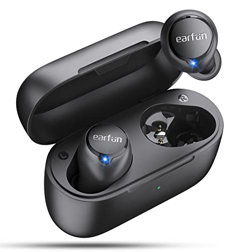 EarFun Free 2S Bluetooth Kopfhörer in Ear mit aptX HiFi Audio - 4 Mikrofonen CVC 8.0 Klare Anrufe, 60ms Low Latency, Sattem Bass Kabellose Kopfhörer, 4 Paar Ohrstöpsel, IPX7 Wasserschutz, EQ in APP von EarFun