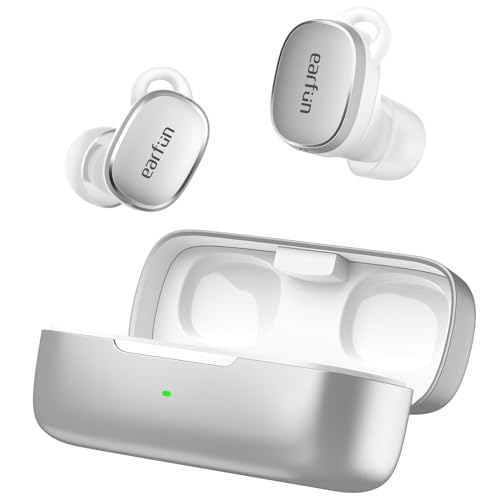 EarFun Free Pro 3 In Ear Bluetooth Kopfhörer mit Geräuschunterdrückung, Hi-Res Audio, Snapdragon Sound, aptX Adaptive, 6 Mikrofone HD Anrufe, Multipoint, 33H Akku, kabelloses Laden, Individueller EQ von EarFun