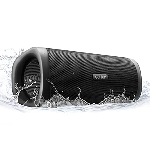 EarFun UBOOM L Bluetooth Lautsprecher, Kabelloser Lautsprecher 28W Stereo Sound, Satte Bässe mit 2 Treibern, IP67 Wasserdicht & Staubdicht, Dual Pairing, 16H, Outdoor Lautsprecher für Party von EarFun