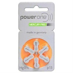 6 Stück Batterie PowerOne Typ p 13 Hörgerätebatterien (für Hörgerät: Oticon) von EarPower