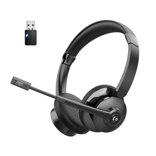 Earbay Kabelloses Headset,Wireless Headset with Mikrofon, PC Kopfhörer mit Mikrofon Noise Cancelling Bluetooth, Mit USB-Dongle Funktion für Zoom/MS Teams/Skype/Call Center/Büro Earbay Kabelloses Headset,Wireless Headset with Mikrofon, PC Kopfhörer mit Mikrofon Noise Cancelling Bluetooth, Mit USB-Dongle Funktion für Zoom/MS Teams/Skype/Call Center/Büro von Earbay
