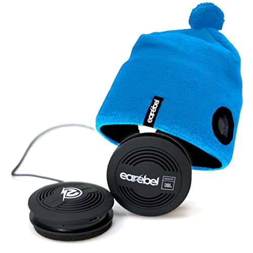 Earebel Sound by JBL Bluetooth 5.0 On-Ear Kopfhörer mit Mikrofon – Sport Impulse Beanie Cyan mit Kopfhörer zum Laufen, Workout, Fitnessstudio, Training - kompatibel zu Apple UVM. von Earebel