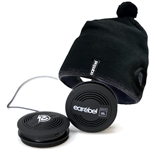 Earebel Sound by JBL Bluetooth 5.0 On-Ear Kopfhörer mit Mikrofon – Sport Impulse Beanie Schwarz mit Kopfhörer zum Laufen, Workout, Fitnessstudio, Training - kompatibel zu Apple UVM. von Earebel