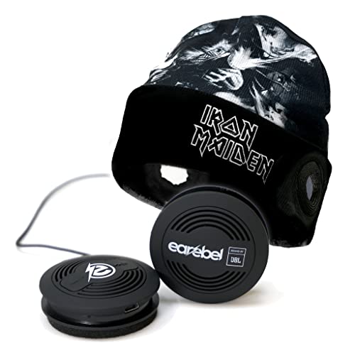 Earebel x Iron Maiden Sound by JBL Bluetooth 5.0 On-Ear Kopfhörer mit Mikrofon - Style Dock Beanie mit Iron Maiden Tailgunner Design von Earebel