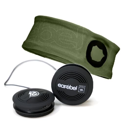 Sport Elite Stirnband mit JBL Bluetooth 5.0 On-Ear Kopfhörer und Mikrofon - Forest Green L/XL von Earebel