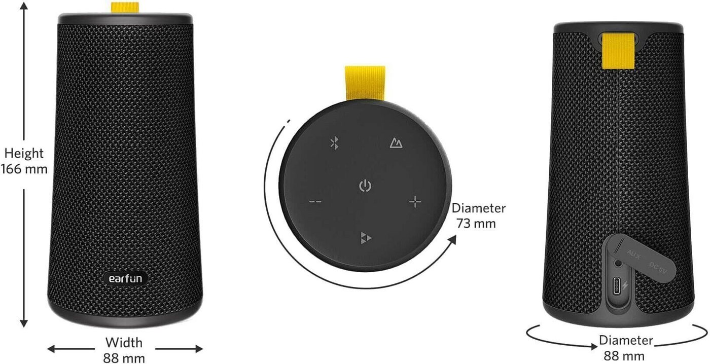 Earfun UBOOM to go Bluetooth-Lautsprecher Aktiv, Bluetooth-Lautsprecher von Earfun
