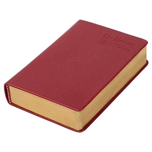 Earnmore A5-Notizbuch, 600 Seiten, Skizzen, großes Tagebuch, dick, Handbuch, Bibelpapier (Farbe: Tiefrot, Größe: A5) von Earnmore