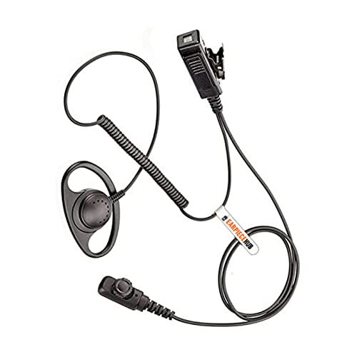D-Form Ohrhörer Ohrbügel Headset mit Polycarbonat PTT Mikrofon für Hytera HYT Zwei-Wege-Radio PD700, PD702, PD705, PD780, PD782, PD785, PT580H, PT-580 von Earpiece Hub