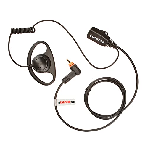 EARPIECEHUB – Motorola SL4000, SL1600, SL2600, SL4010 D Shape Overt Radio Earpiece PTT Mikrofon von Earpiece Hub