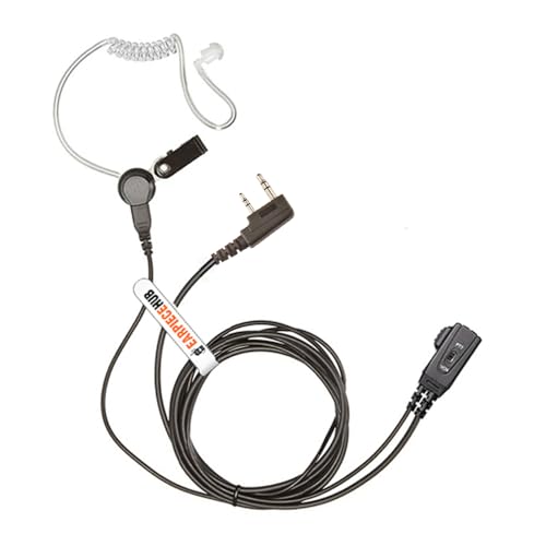 EarpieceHub PTT/VOX Sicherheits-Ohrhörer (verdeckte Akustikschlauch) für Kenwood Mitex Radio von Earpiece Hub