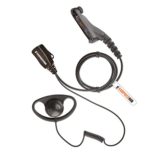 Ohrhörer in D-Form für Motorola MOTOTRBO Radio (Multi Pin) DP3400, DP3600, DP3401, DP3601, DP4400, DP4401 DP4600, DP4601, DP4800, DP4801 von Earpiece Hub