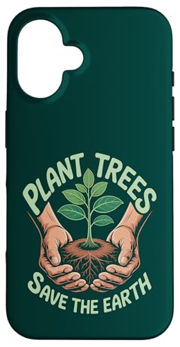 Hands Hold Setzling Pflanze Bäume Retro Design Earth Day Hülle für iPhone 16 von Earth Day Environment Event Graphic