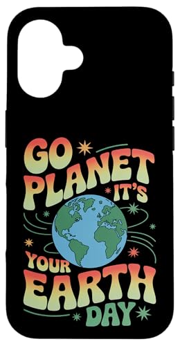 Lustiges Retro-Planeten-Fest Go Planet Es ist dein Tag der Erde Hülle für iPhone 16 von Earth Day Environment Event Graphic