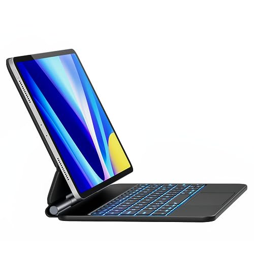 Earto Tastatur für iPad Air 5, Magic Style Tastatur iPad Pro 11, schwimmend, magnetisch, Design mit Touchpad, Hintergrundbeleuchtung 7 Farben, Schwarz von Earto