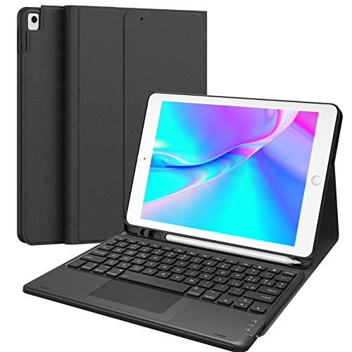 Earto Tastatur iPad 9 Generation, Tastaturhülle für iPad 9. Generation mit Touchpad, 2 Kanäle BT, Schutzhülle mit italienischer Tastatur für iPad 9/8/7. Generation 10.2, iPad Pro 10.5, iPad Air 3, von Earto