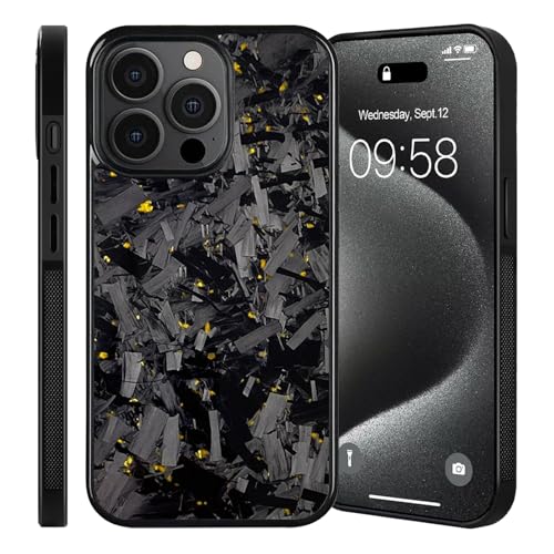 EasPowest Hexafiber Phone Case, Forged Carbon Fiber Phone Case, All-Inclusive Magnetic Anti-Fall Phone Case for iPhone 16 15 14 13 (for iPhone 15 Plus,Gold) von EasPowest