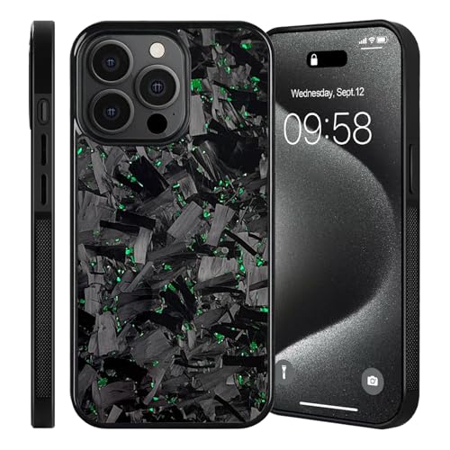 EasPowest Hexafiber Phone Case, Forged Carbon Fiber Phone Case, All-Inclusive Magnetic Anti-Fall Phone Case for iPhone 16 15 14 13 (for iPhone 16 Pro,Green) von EasPowest