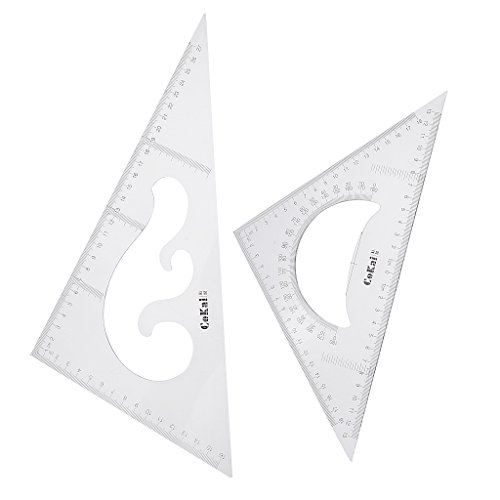 2 Stück Dreieckslineal-Set, 30/60 und 45/90 Dreiecke, Geodreieck, Geometrie-Lineal, präzise imperiale Graduierung, Zeichnen, Messlineal – 30 cm 2 Stück Dreieckslineal-Set, 30/60 und 45/90 Dreiecke, Geodreieck, Geometrie-Lineal, präzise imperiale Graduierung, Zeichnen, Messlineal – 30 cm von Easnea